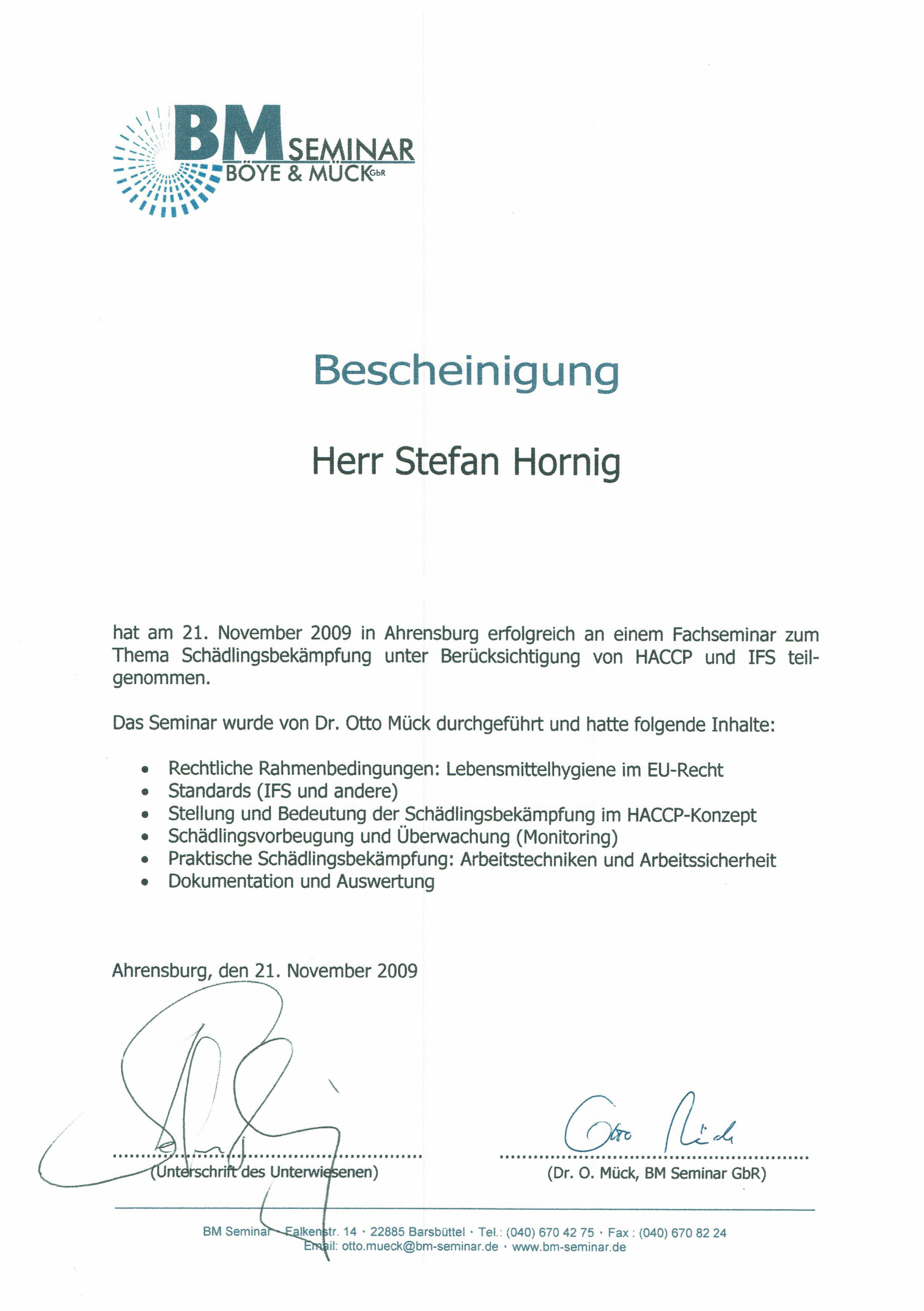 Qualifikation Schädlingsbekaempfung