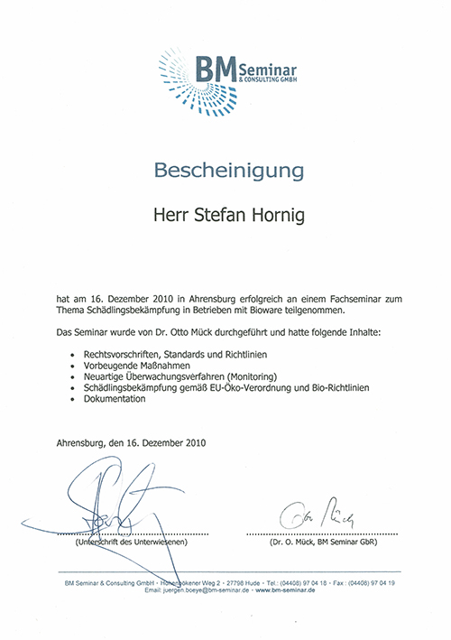 Qualifikation Schädlingsbekaempfung